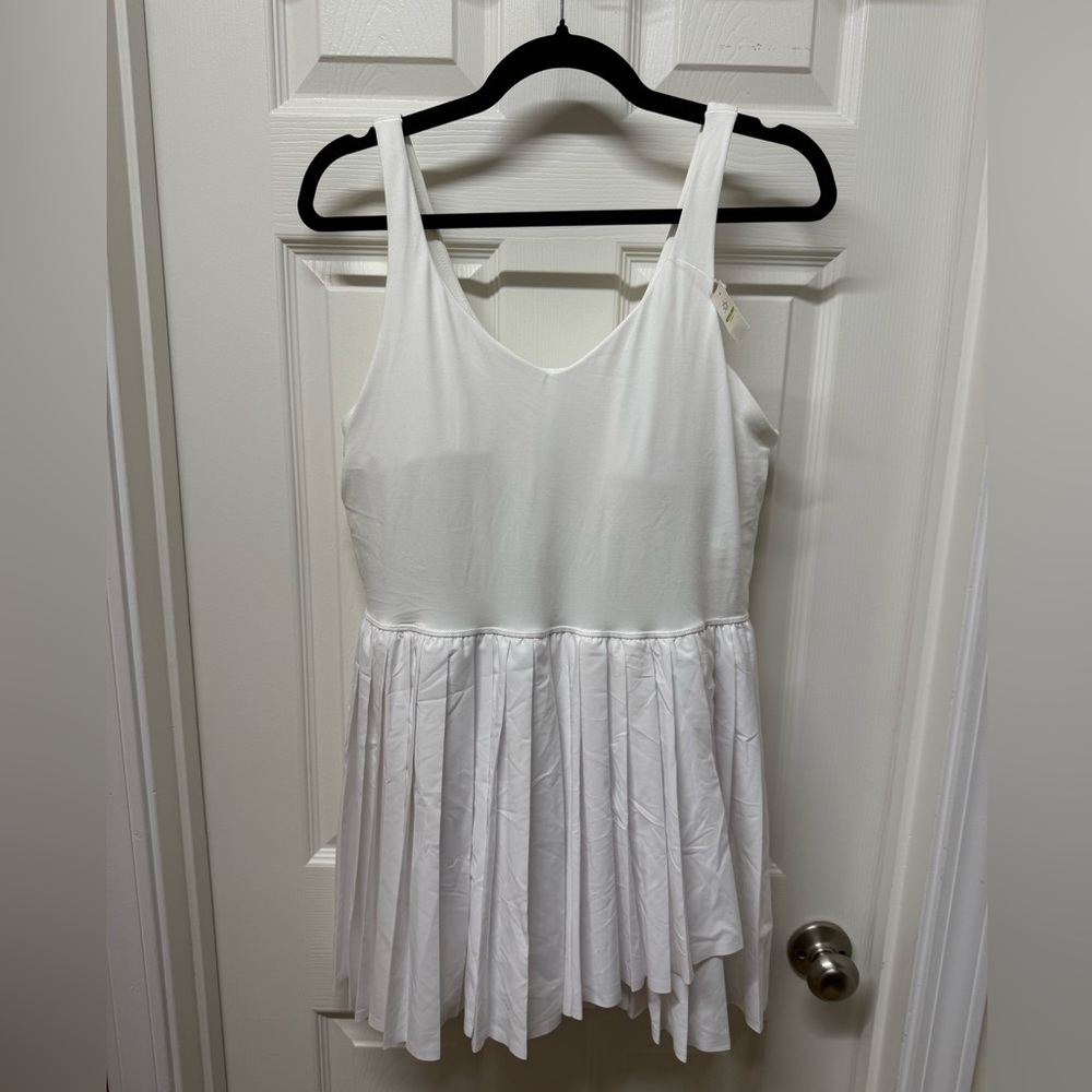 White Pleated Athletic Tennis Dress